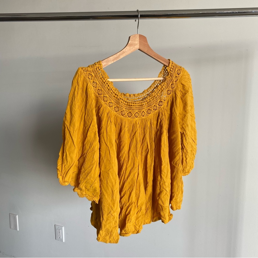 New Yellow By Anthropologie Gauzy Swing Top Sz Medium